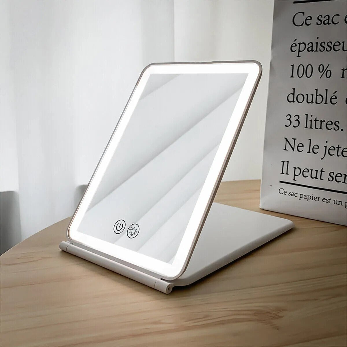 Flip Cosmetic Mirror Desktop LED with Lamp