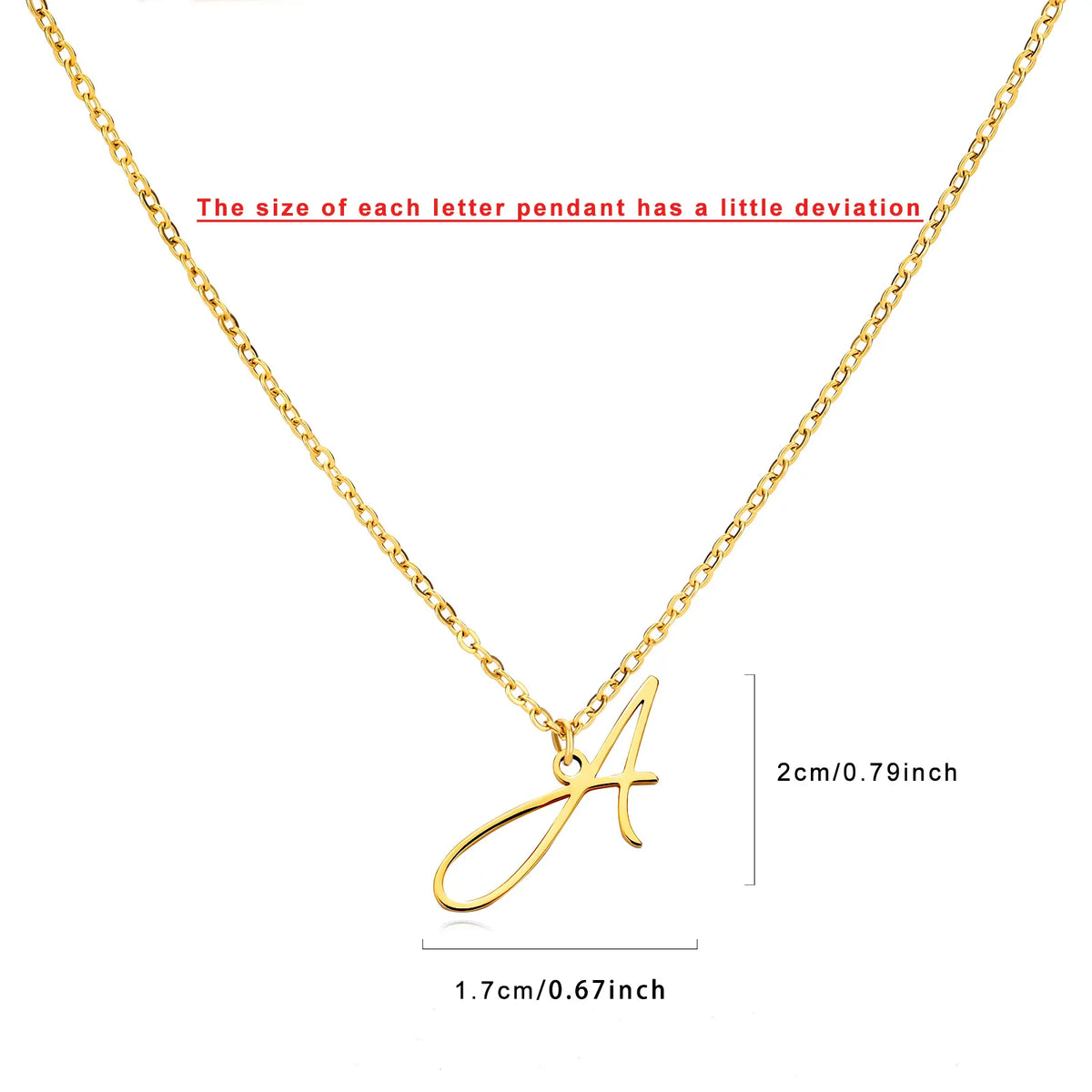 Stainless Steel Initial Letter Necklace