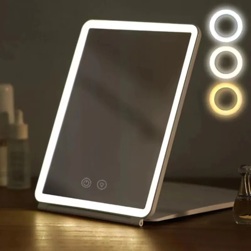Flip Cosmetic Mirror Desktop LED with Lamp